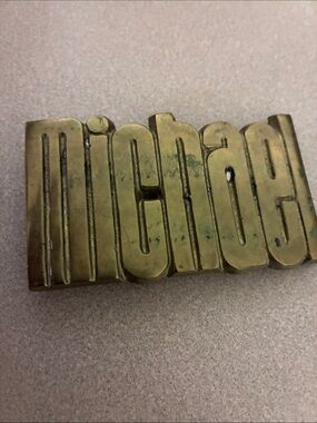 Gold-Tone 'Michael' Men's Nameplate Belt Buckle